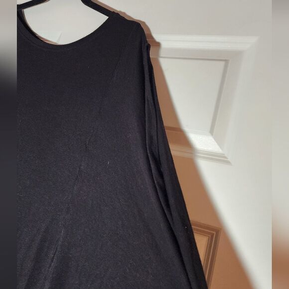 Uranta Stretchy Black Dress 1 Short Sleeve 1 Sleeveless Drape One Size - Picture 4 of 5
